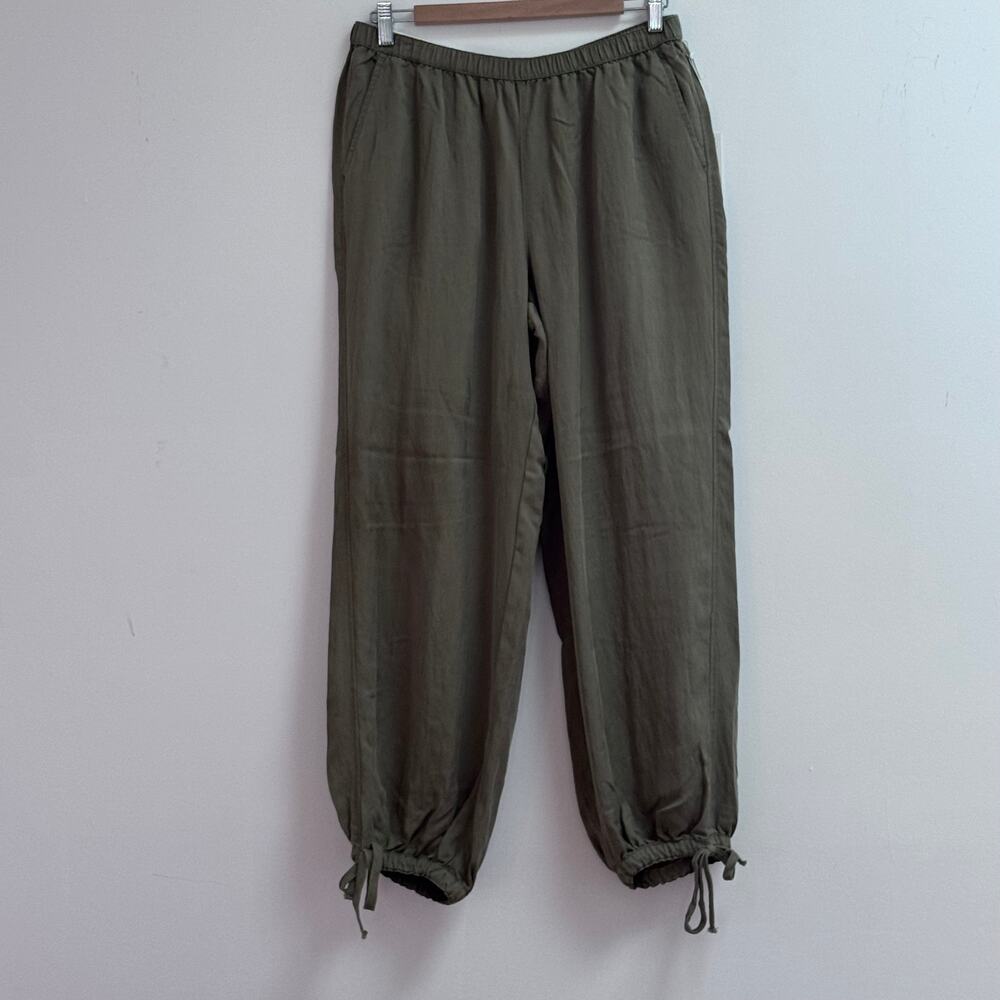 Calypso St. Barth Balloon Leg Adjustable Ankle Pants Olive Green NWT Large